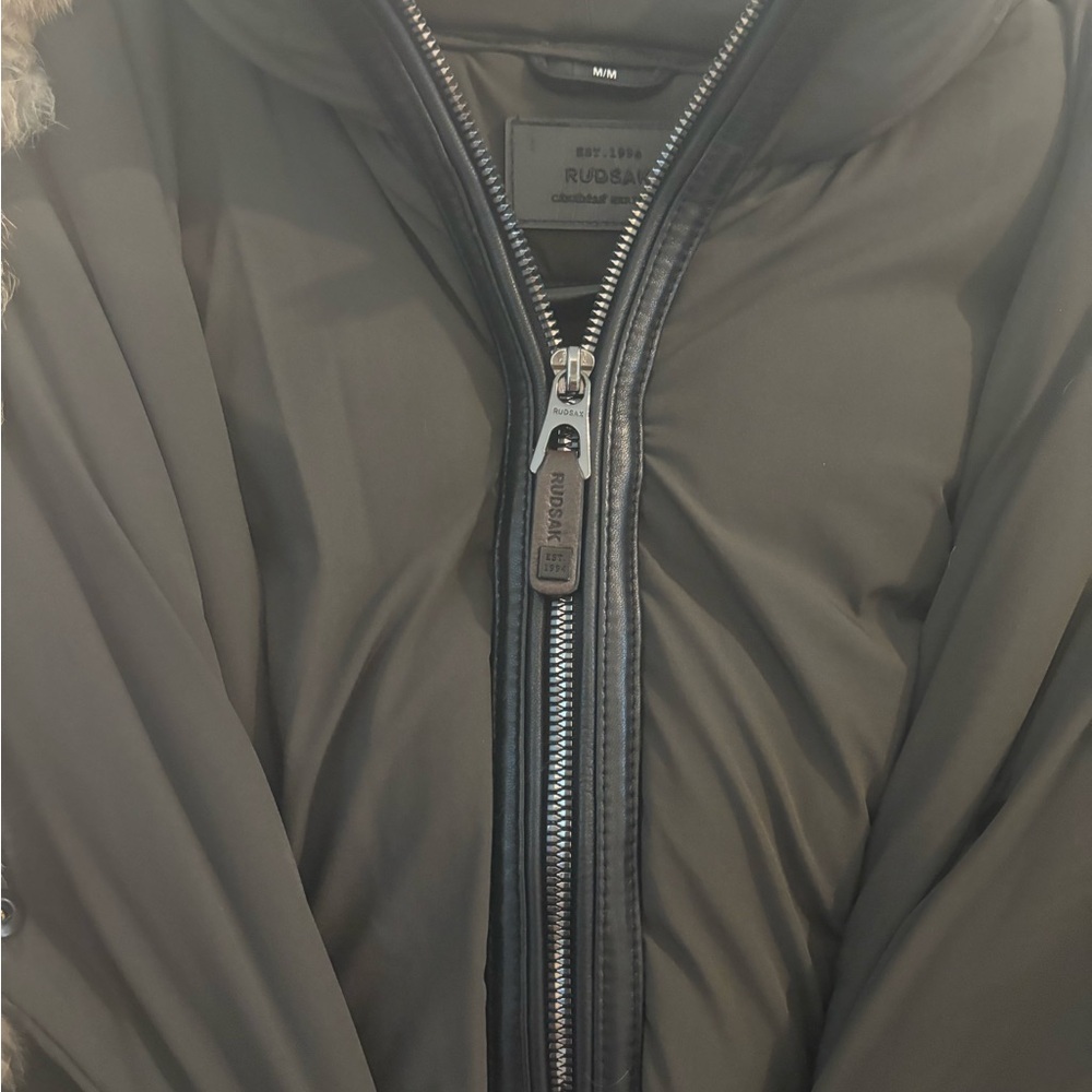 RUDSAK Dark Green Puffer Coat with Fur Trim - Picture 5 of 11